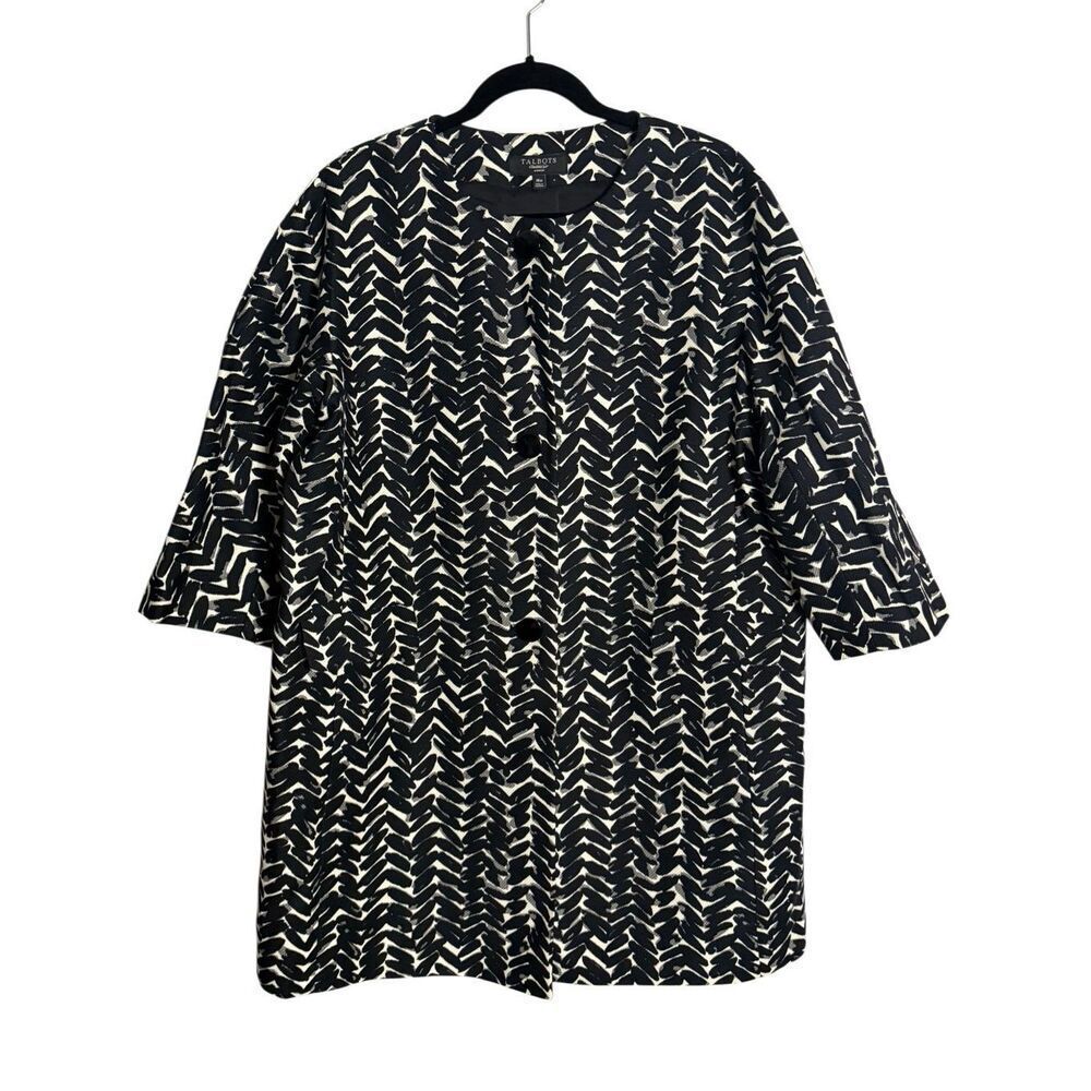 NWOT TALBOTS Geometric Print Coat Longline Women’s Size 18W